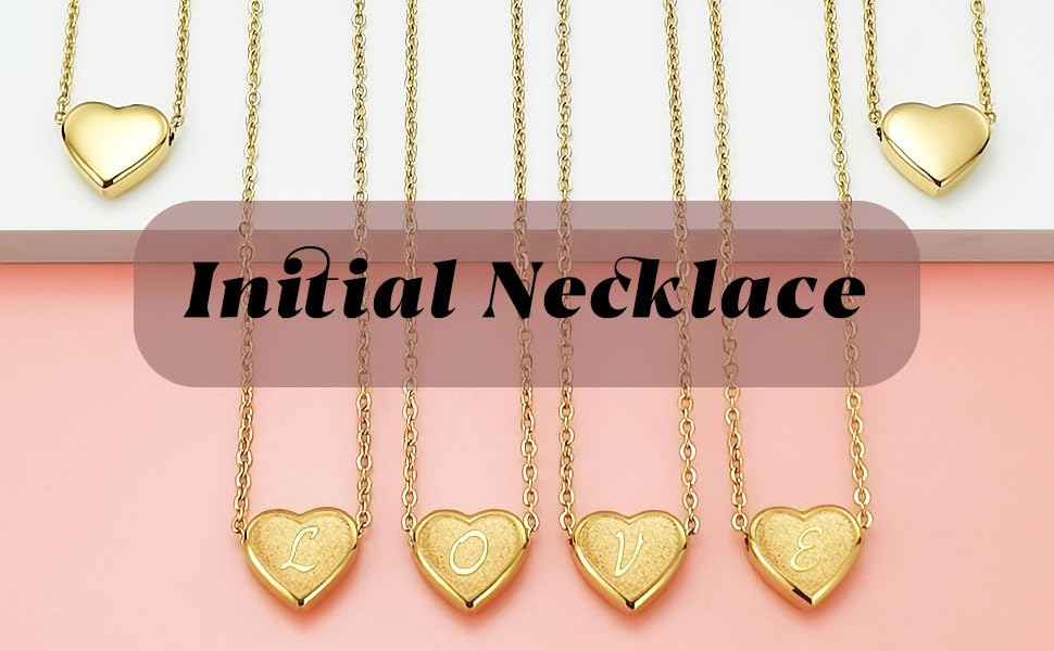 initial letter necklace for girls