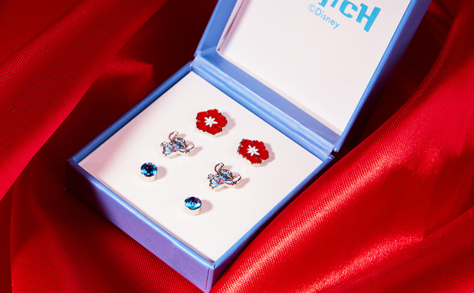 Disney Stitch Girls Earrings Set in Gift Box