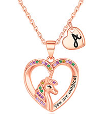 Unicorn Necklaces for Girls Gold Plated Toddler Necklaces Letter Initial Necklaces for Teen Girls