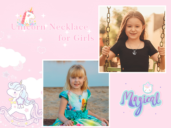 Unicorn Gifts Unicorn Necklace for Girls Heart Initial Necklaces for Girls Kids Necklace for Girls