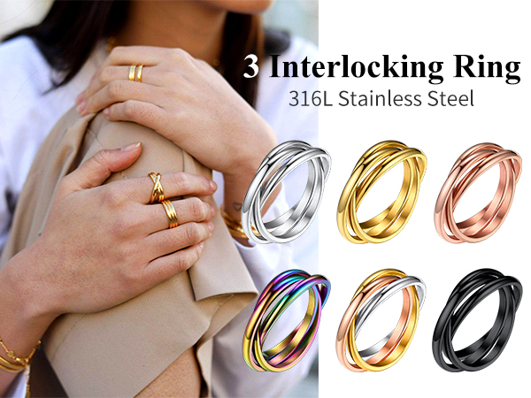 stainless steel triple interlocked rolling ring