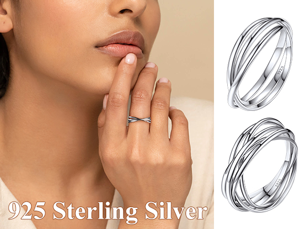 Sterling Silver Interlocking Ring