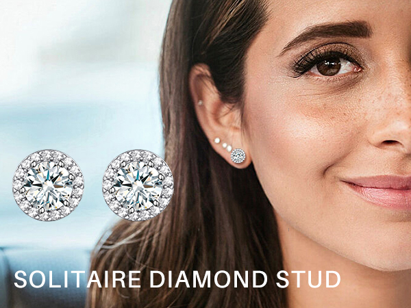 Solitaire Diamond Earring Stud