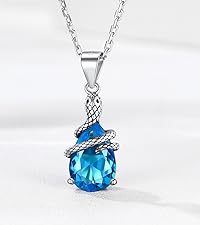 Snake Wrap Teardrop Crystal Necklace