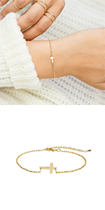 Gold Cross Bracelet