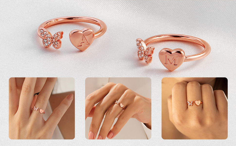 rings for teen girls women girls rose gold rings butterfly rings for women girls