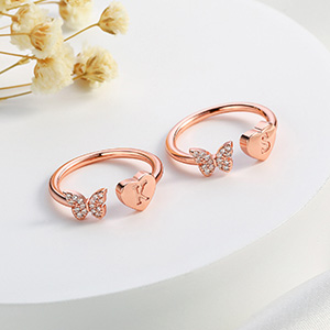 butterfly rings for women teen girls rose gold rings initial rings for women