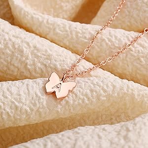 rose gold butterfly necklace