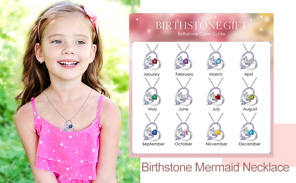 mermaid birthstone necklace