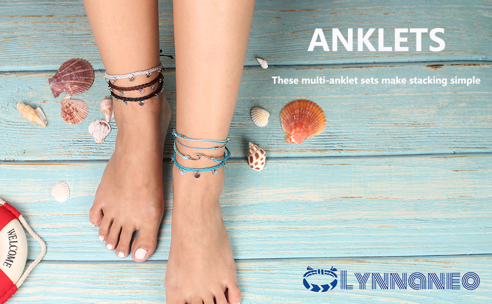 multi anklet sets