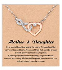 mother daughter infinity heart necklace