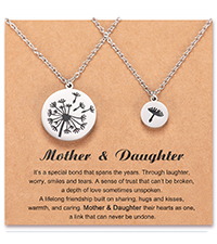 dandelion mother daughter necklace