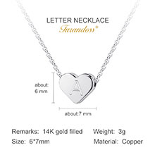 Heart initial necklace