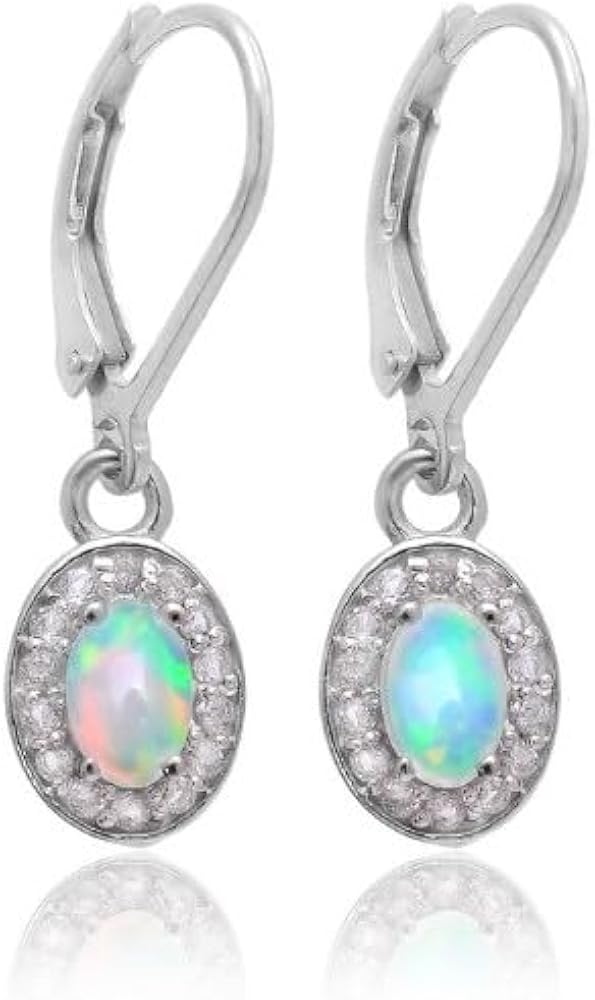 Handmade 925 Sterling Silver Natural Ethiopian Opal Gemstone Earring Gift Jewelry