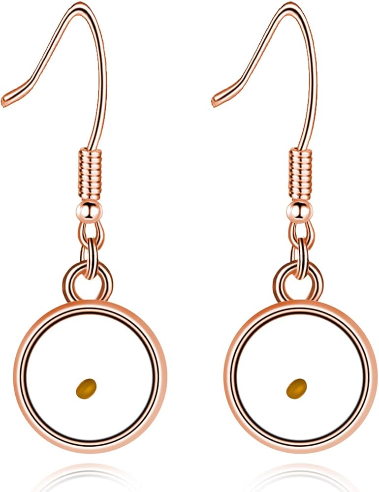 Uloveido Charms Real Mustard Seed Earrings for Women, Stainless Steel Dangle Drop Earrings Y582