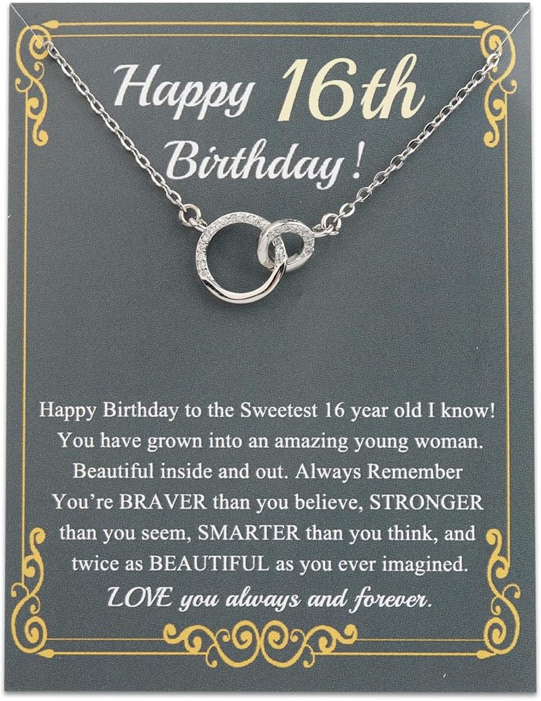 BNQL 16th Birthday Necklace Gifts for Girls 16 Year Old Birthday Gifts 16th Birthday Jewelry Sweet 16 Gifts for Daughter Niece Sister Friends