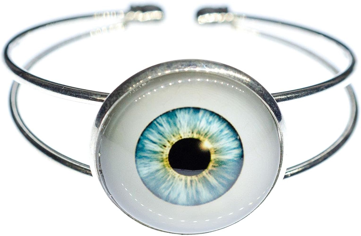 Eye Bracelet Bangle Halloween Cabochon Eyes Medicine Human Eyeball Blue Horror - Handmade Fashion Jewelry - Ladies Girl Charm Bracelet