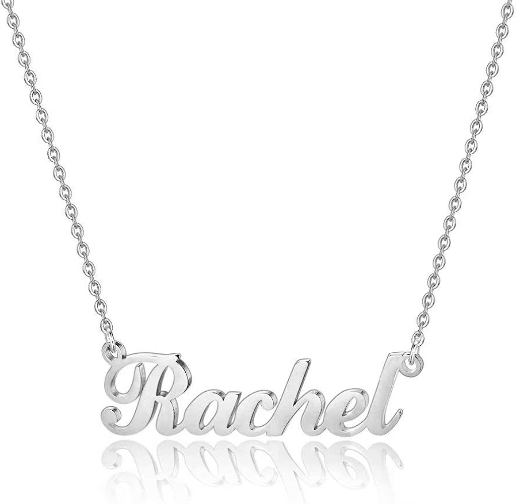 Hidepoo Name Necklace Personalized – Stainless Steel Name Pendant Necklace,Dainty Letter Name Necklace Chain Custom Personalized Jewelry Gifts for Women