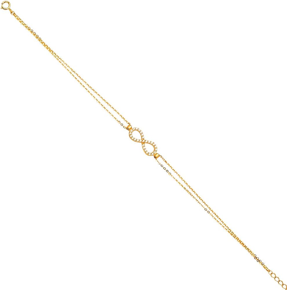 14KY Light Chain Bracelet - 7+1" | Gold Chain Bracelet for Women | Solid Gold Bracelets for Womens Mens Girls Boys 14k Real | Birthday Valentines Gifts For Adults | Weight 1.6 | Jewelry Gift Box