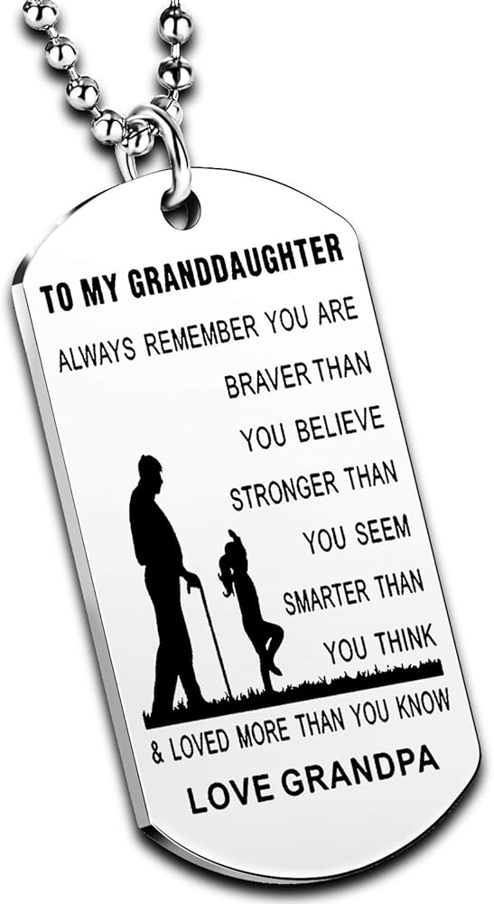 Inspirational Gifts For Granddaughter From Grandmother Grandfather Always Remember You are Braver Stronger Smarter Jewelry For Granddaughters