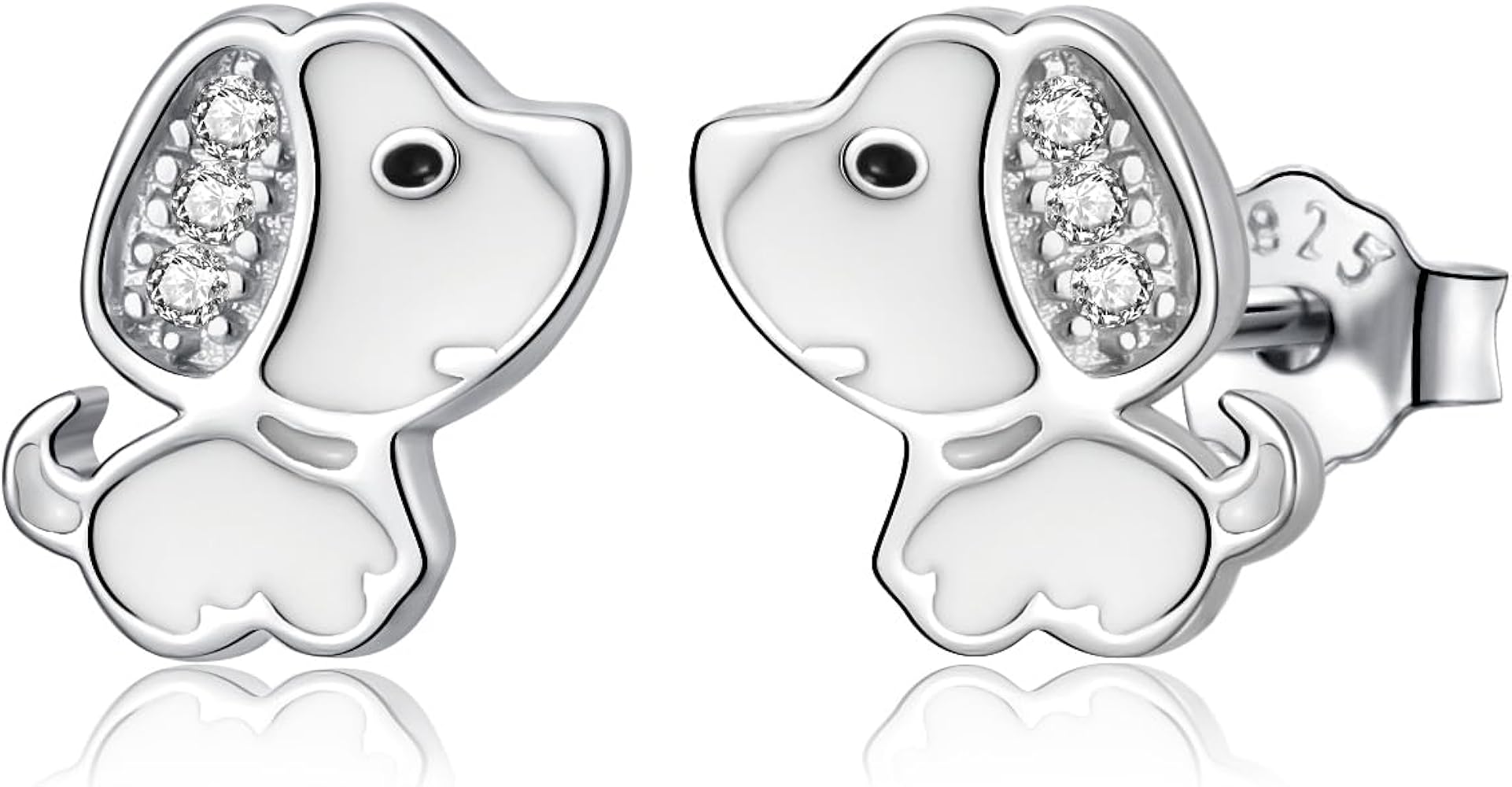 925 Sterling Silver Puppy Dog Stud Earrings,Cute Hypoallergenic Jewelry Gifts