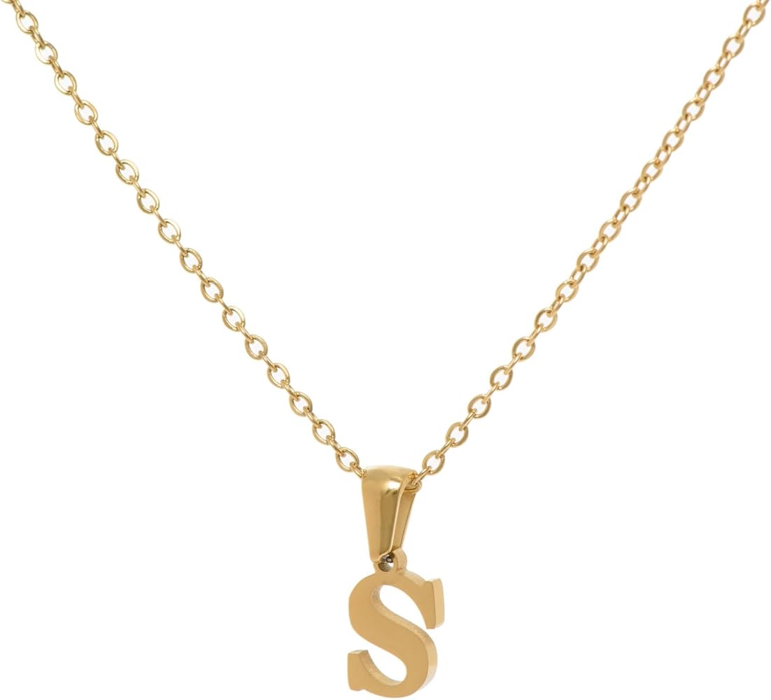 Initial Necklace For Women Dainty 14K Gold Plated Letter Pendant Necklaces Trendy Tiny A-Z Personalized Monogram Name Necklace Cute Jewelry Gift for Women