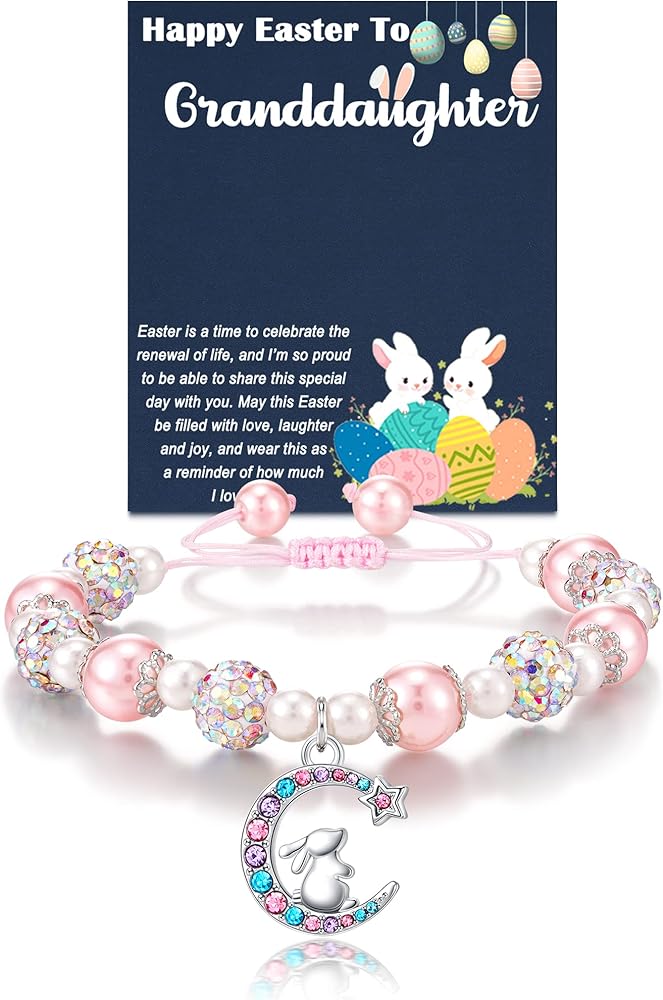 Tarsus Easter Basket Stuffers Bunny Bracelet Easter Jewelry Gifts for Teens Girls Granddaughter Daughter