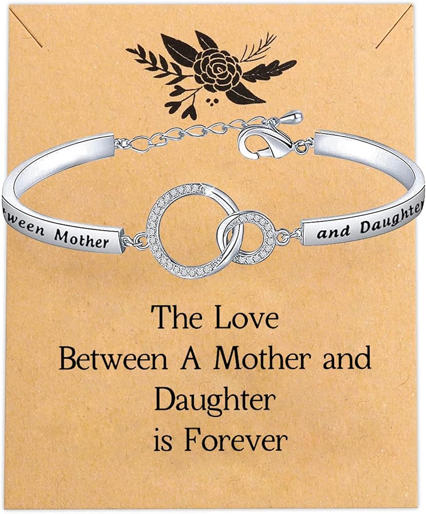 FEELMEM Mother Daughter Jewelry Gift The Love Between Mother and Daughter is Forever Mother Daughter Long Distance Gift New Mom Bracelet Mother Birthday Gift from Daughter