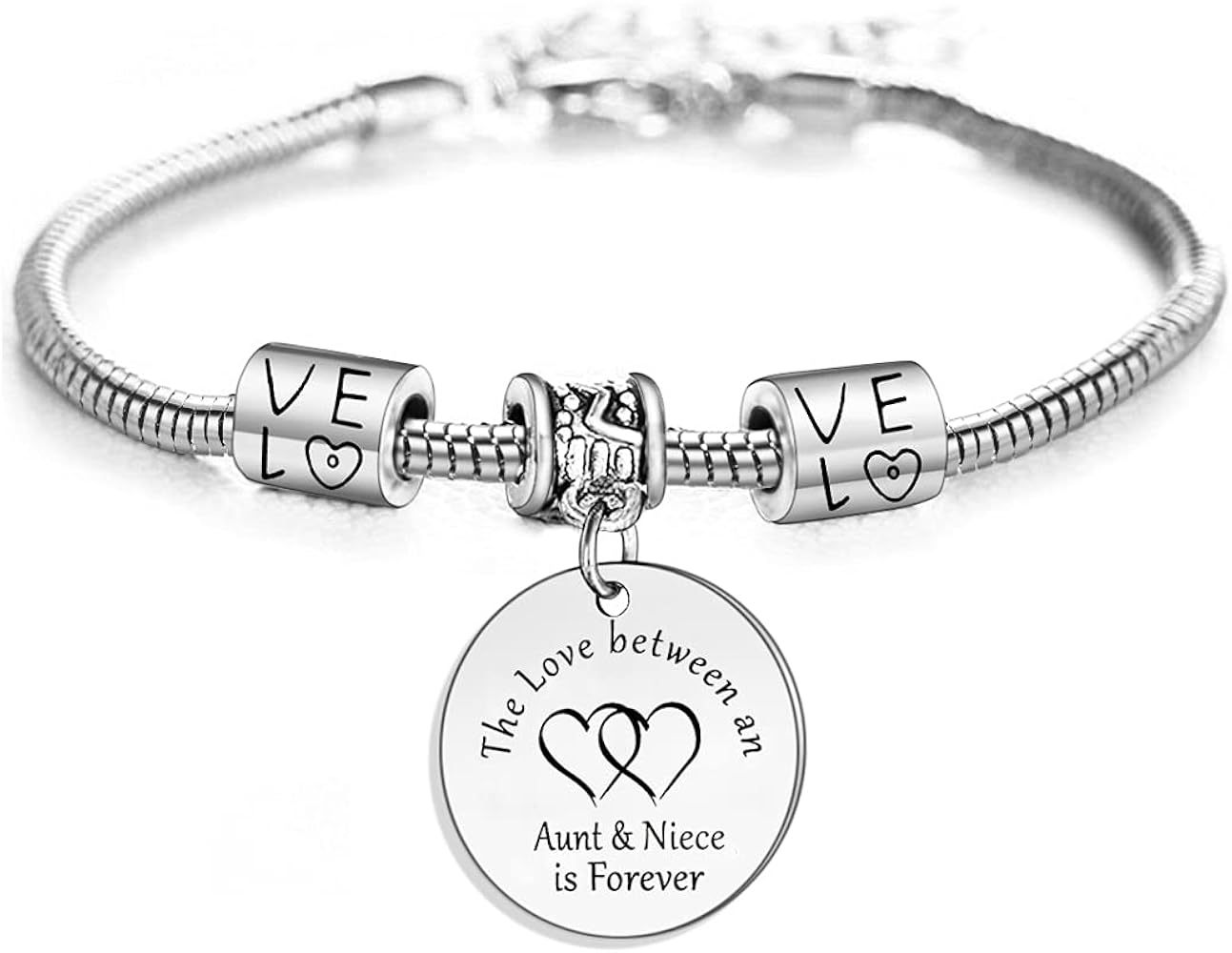 YEEQIN Aunt Gifts From Niece Aunt niece Bracelet Jewelry The Love Between An Aunt And Niece Is Forever Bracelet