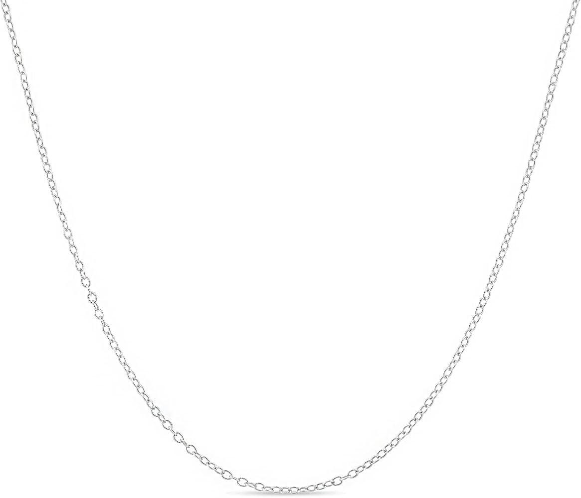 KEZEF 925 Sterling Silver 1.5mm Cable Chain Neckalce Made In Italy