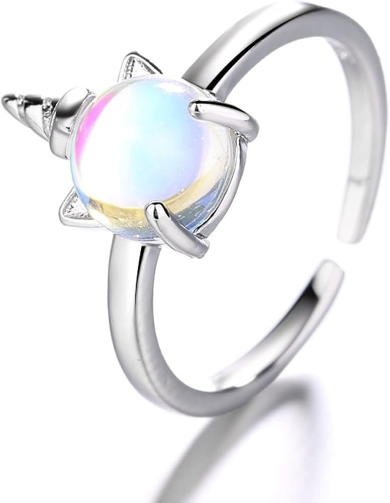 Silver Animal Rings for Women Teen Girls, White Silver Plated Cute Rings for Teen Girls Adjustment Rings Open Rings for Women Mood Rings Gifts for Her Women Girls Friends