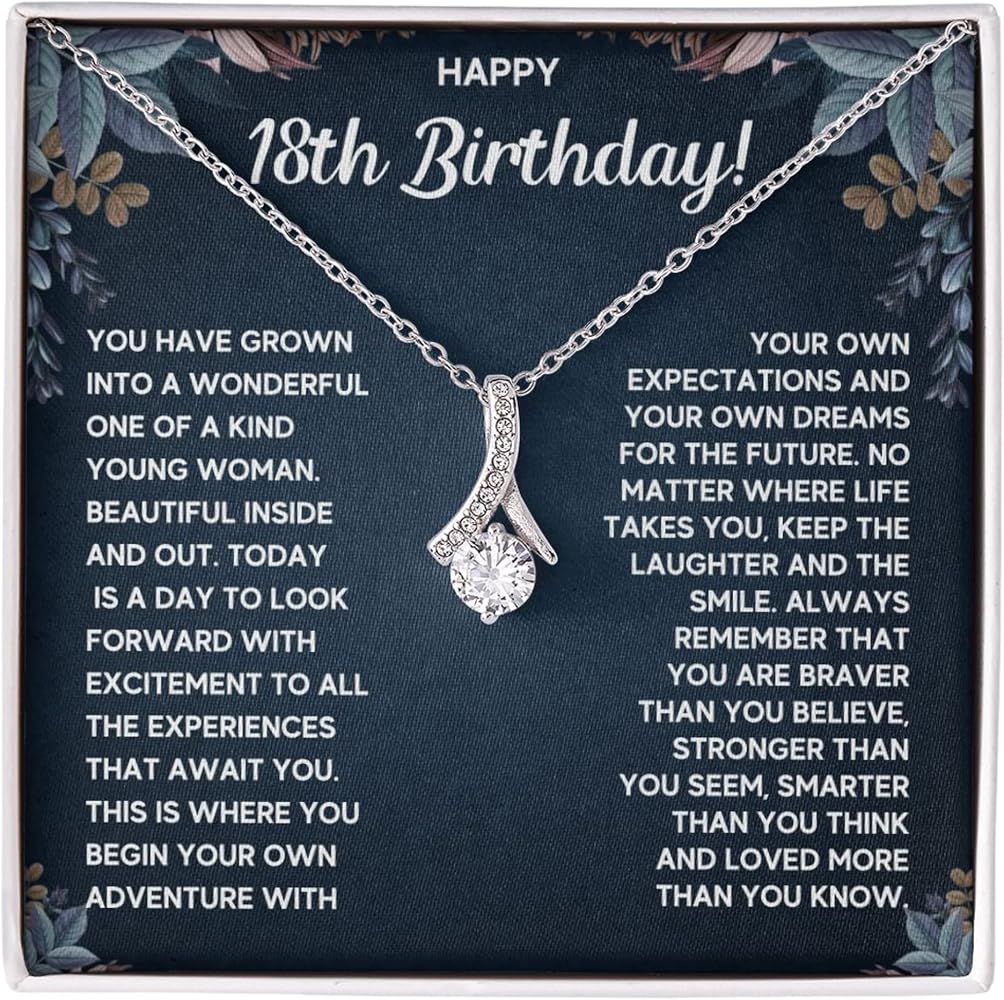 FG Family Gift Mall 18th Birthday Gifts For 18 Year Old Girl Birthday Gift Ideas For Her Happy 18th Birthday Card Best Top Jewelry Gifts For Girls With Message Card and Gift Box