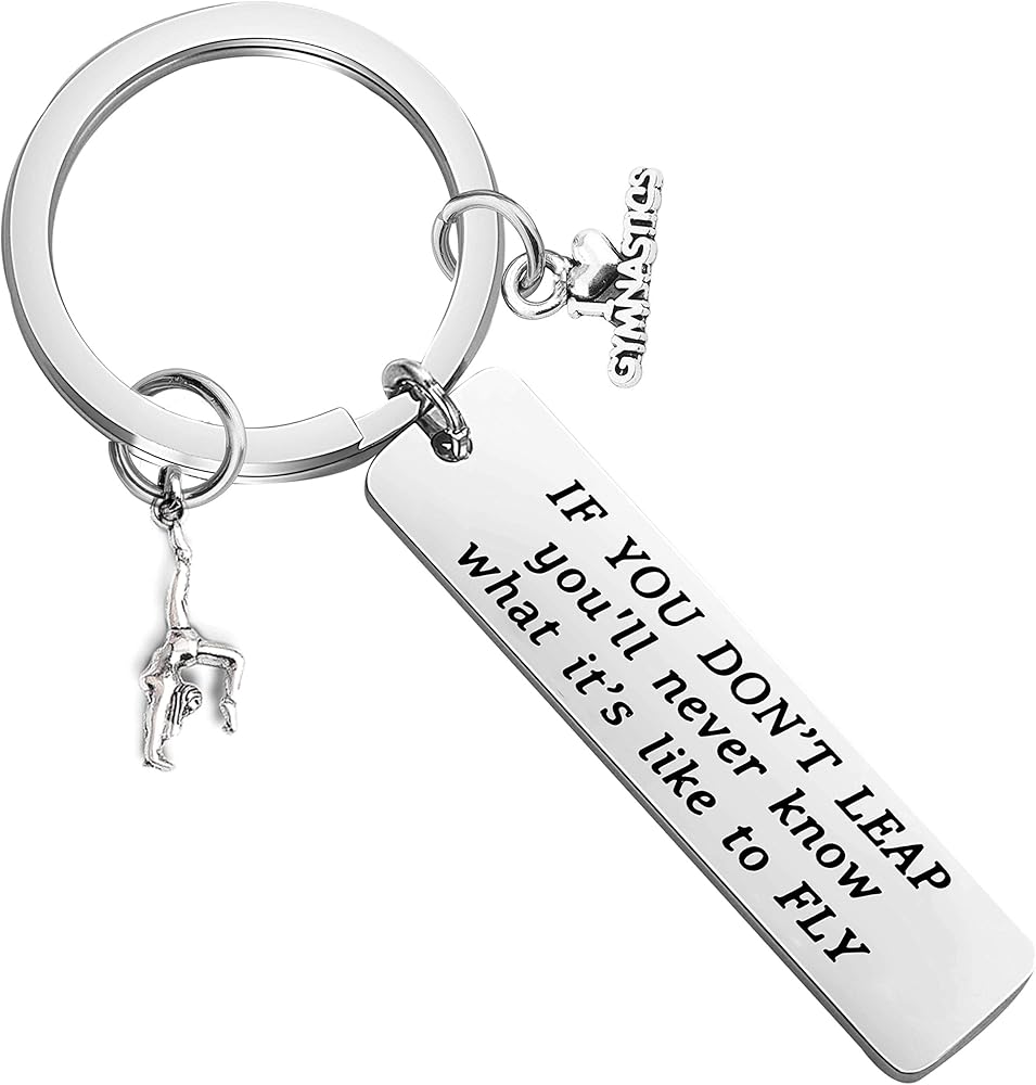 FUSTMW Gymnast Gifts Gymnastics Keychain Girls Gymnastics Jewelry Inspirational Gift for Gymnast