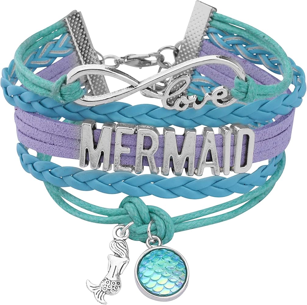 HOLLP Mermaid Infinity Love Bracelet Mermaid Jewelry Beach Jewelry Mermaid Gifts for Girls