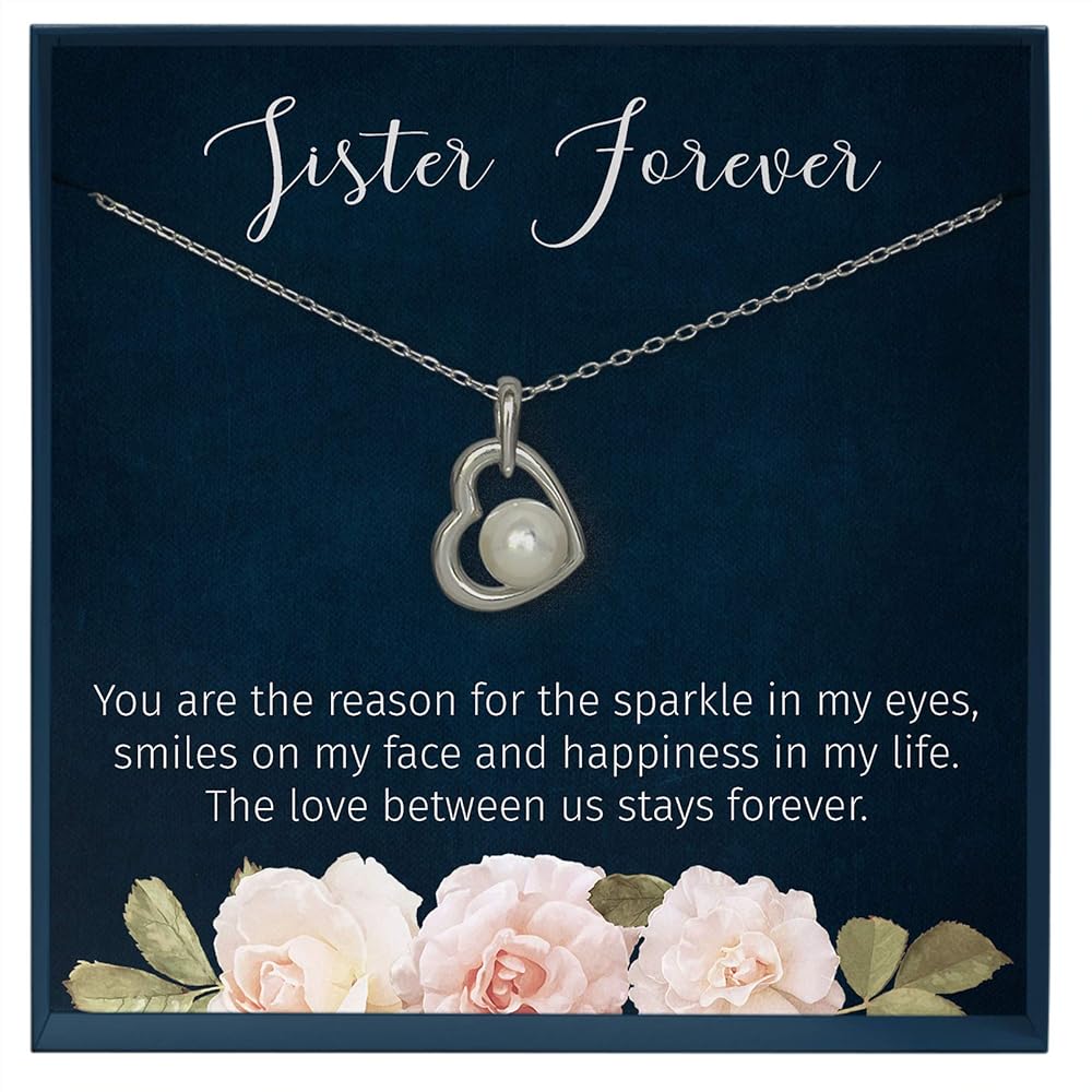 Sister Necklace Between Sisters Gift Idea, Two Sister Necklace Jewelry, to My Sister Quote, Sister Forever Inspirational Gifts