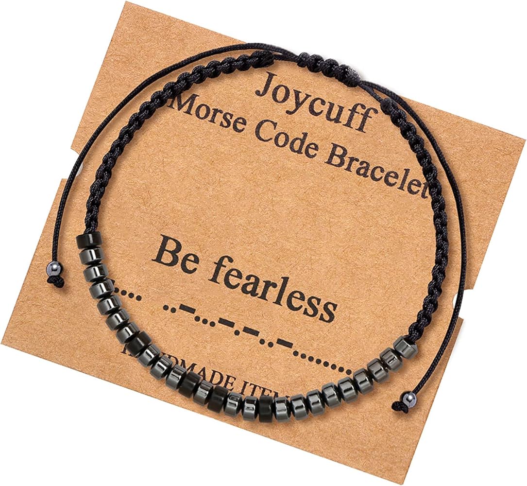 JoycuFF Morse Code Bracelets for Women Funny Gift for Girls Inspirational Jewelry with Secret Message Christmas Birthday Gifts to Her