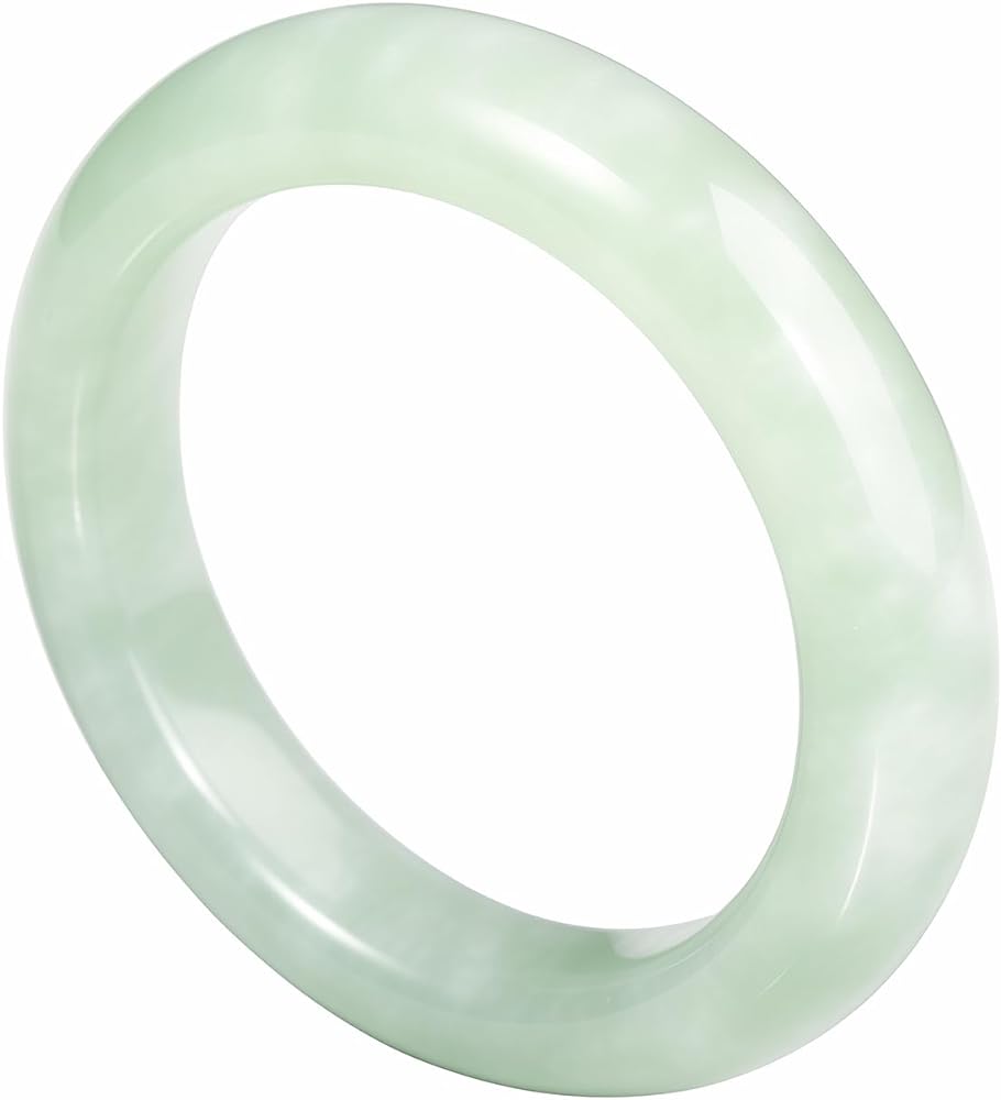 Natural Ring for Women,Good Luck Jewelry Natural Green Jade Ring for Girls with Gift Box