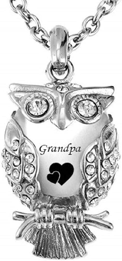 Classic Owl Cremation Jewelry Urn Necklace for Ashes Keepsake Memorial Pendant Necklaces