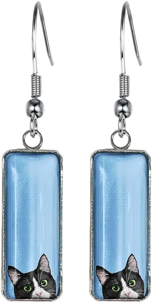 WIRESTER 1 Pair Glass Rectangle Earrings Drop Dangle Earrings Fashion Jewelry Accessories For Women