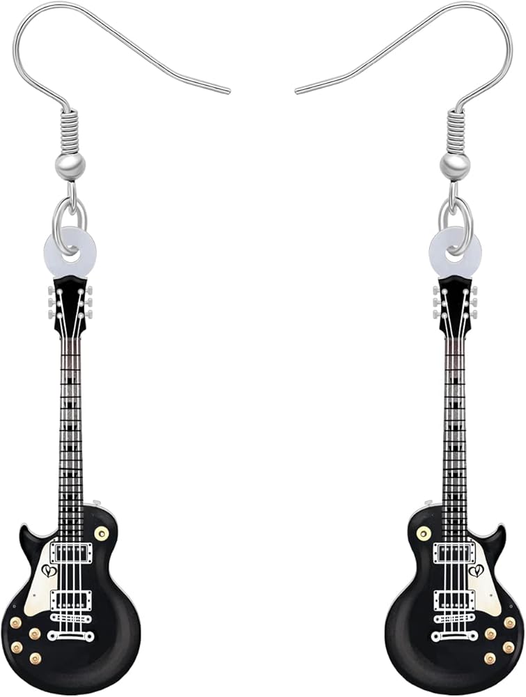 Acrylic Cute Music Bass Electric Guitar Earrings Charms Rockstar Dangle Jewelry Gifts for Women Teens Girls