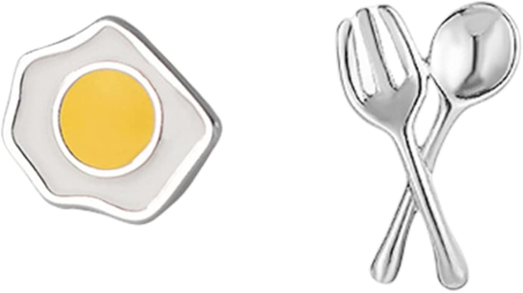 Cute Sunny Side up Egg Stud Earrings for Women Girls 925 Sterling Silver Hypoallergenic Tiny Small Food Breakfast Dining Studs Cartilage Tragus Post Nickel Free Jewelry Gifts Daughter Gastronome Chef