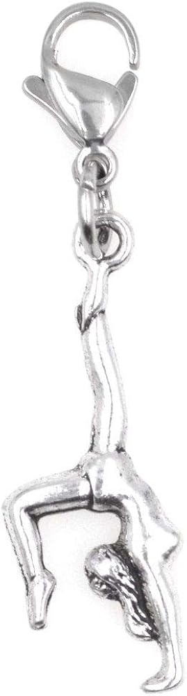 It's All About...You! Gymnastics Girl Stainless Steel Clasp Clip on Charm 80U