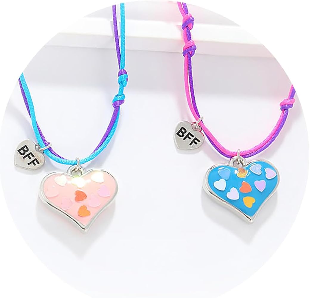 Friendship Necklace BFF Necklace for 2/3/4 Girls Best Friend Necklace Sister Necklace Love Heart Pendant Necklace Sister Birthday Gifts for Friends Bestie