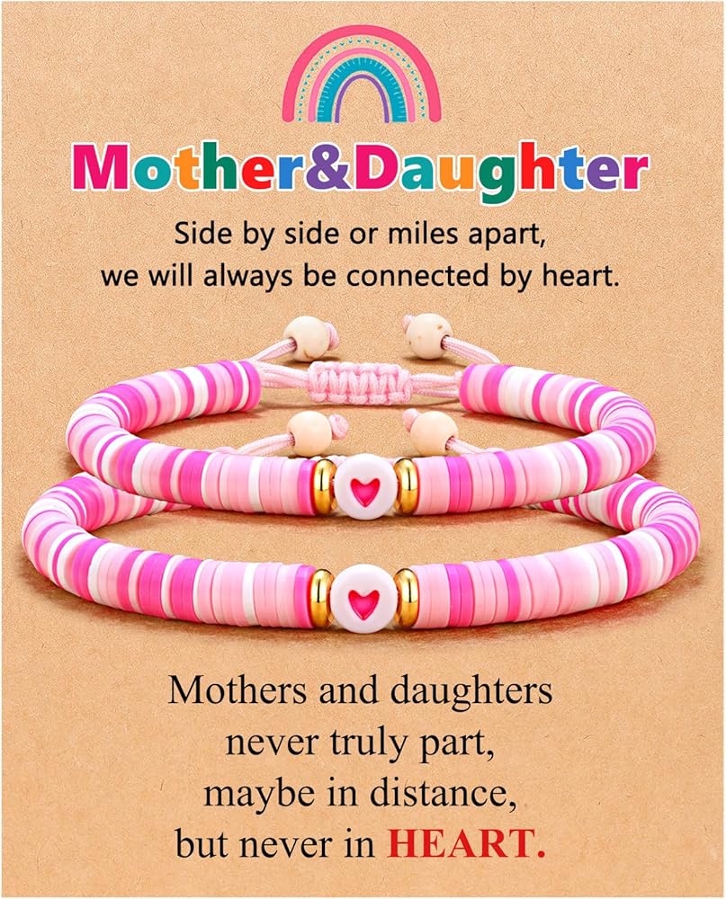 UPROMI Mother Daughter Bracelets, Mothers Day Gifts for Mom Daughter Mommy and Me Back to School Gifts