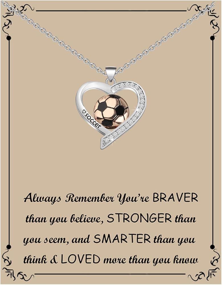 BNQL Soccer Necklace for Girls Soccer Player Gifts Soccer Jewelry for Women Soccer Pendant Necklace Soccer Gifts for Soccer Lovers (soccer ball necklace)