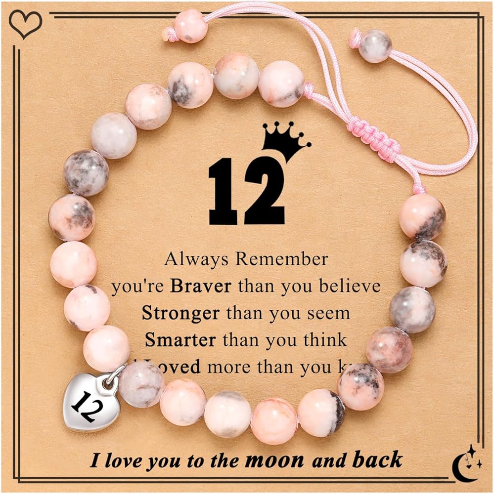 8-21 Year Old Girl Birthday Gifts Sweet Number Heart Bracelet for Daughter/Granddaughter/Niece/Friends