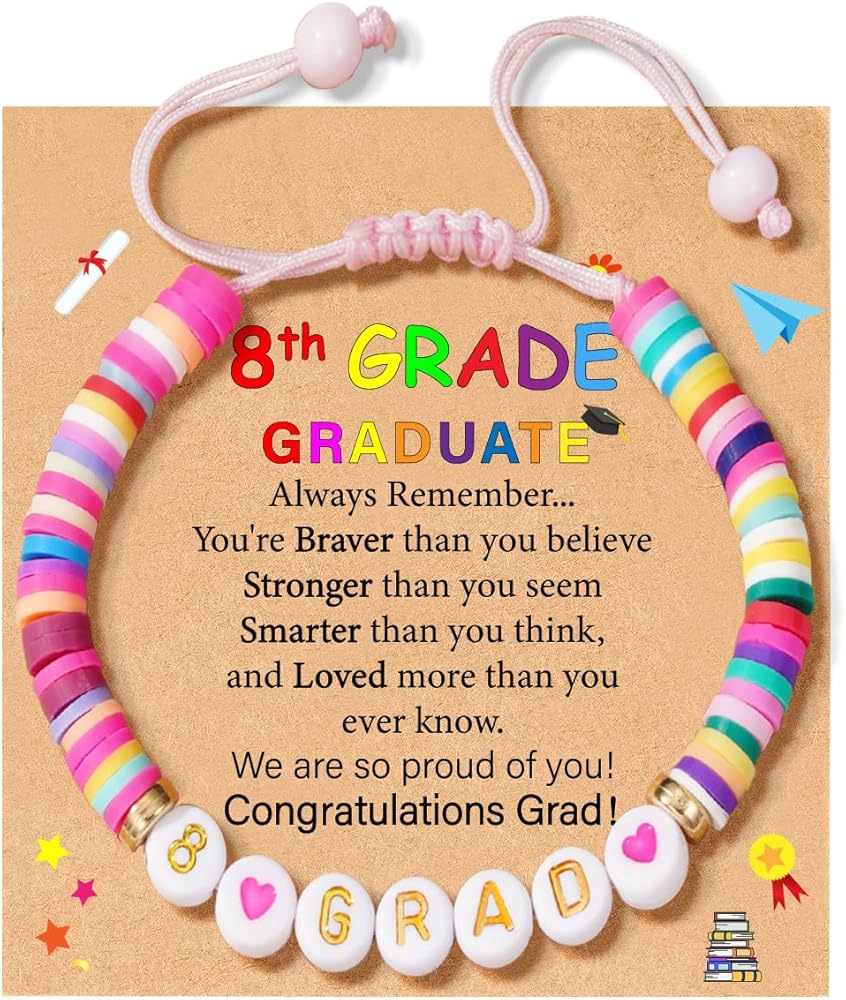 Kindergarten/Preschool/5th/8th Grade Graduation Gifts,Adjustable Bracelet Grad Graduation Gifts for Girls Daughter Granddaughter Niece Students