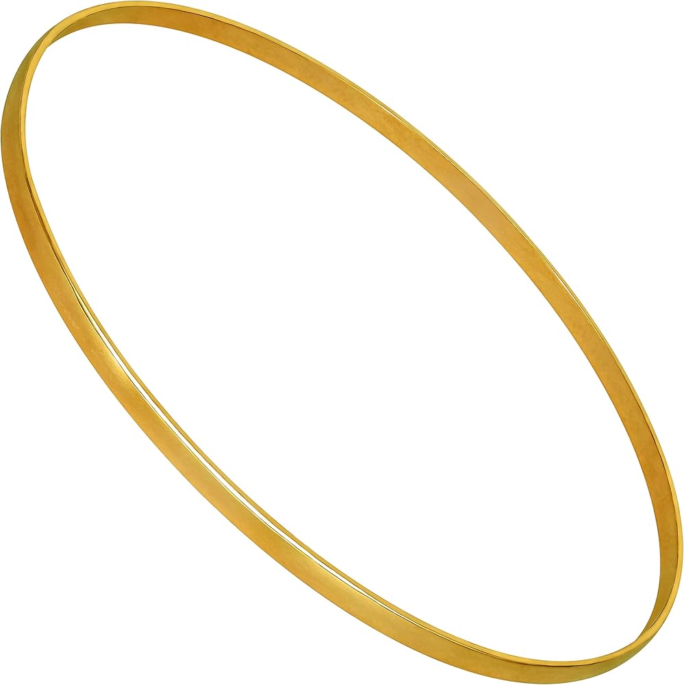 LIFETIME JEWELRY 2mm Bangle Bracelet 24k Real Gold Plated for Women