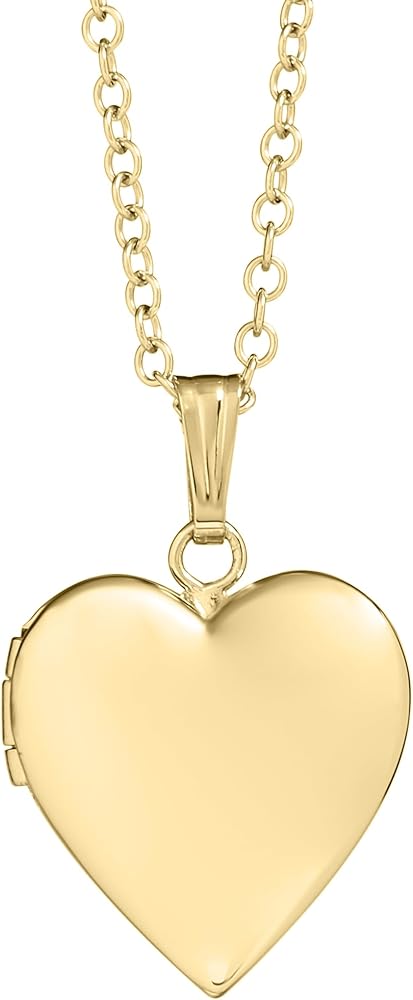 Amazon Essentials Girls Polished Heart Locket (previously Amazon Collection)