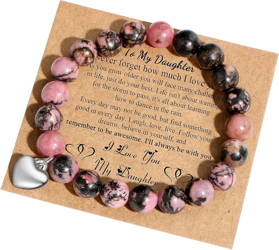 Best Friends Bracelet Natural Stone Stretch Beaded Bracelets for Women Bestie Unbiological Soul Sister Girlfriend Mom Daughter Grandma Meaningful Gifts for Women Friends Girls Gift Message Card